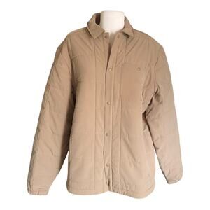 Under Armour Men’s Fashionable Button Up Expanse Quilted Shacket Camel Medium